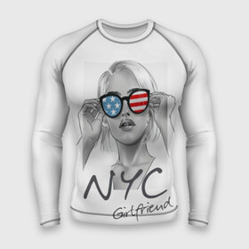 Мужской рашгард 3D с принтом NYC girlfriend в Белгороде,  |  | beautiful | blonde | city | flag | girl | girlfriend | new york | reflection | stars | stripes | usa | блондинка | город | девушка | звезды | красивая | нью йорк | отражение | очки | подруга | полосы | сша | флаг