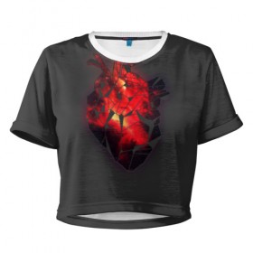 Женская футболка Cropp-top с принтом Space Heart в Белгороде, 100% полиэстер | круглая горловина, длина футболки до линии талии, рукава с отворотами | space
heart
космос
космическое сердце
сердце