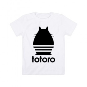 Детская футболка хлопок с принтом Totoro в Белгороде, 100% хлопок | круглый вырез горловины, полуприлегающий силуэт, длина до линии бедер | Тематика изображения на принте: 