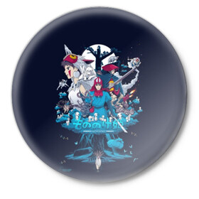 Значок с принтом Mononoke Hime в Белгороде,  металл | круглая форма, металлическая застежка в виде булавки | mononoke hime | princess mononoke