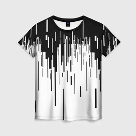 Женская футболка 3D с принтом 8 бит в Белгороде, 100% полиэфир ( синтетическое хлопкоподобное полотно) | прямой крой, круглый вырез горловины, длина до линии бедер | 8 бит | pixel | pixel art | бит | пиксели | прикольный принт | принт | футболка принт | чб | черно белое