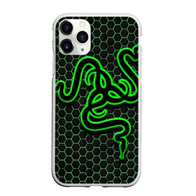 Чехол для iPhone 11 Pro матовый с принтом RAZER в Белгороде, Силикон |  | game | razer | texture | зеленый | игровое лого | игромания | игры | рэйзер | текстуры