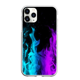 Чехол для iPhone 11 Pro Max матовый с принтом ПЛАМЯ в Белгороде, Силикон |  | blue | bright | fire | heat | light | neon | purple | red | wildfire | искры | неон | огненный | огонь | пламя | пожар