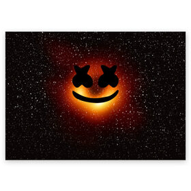 Поздравительная открытка с принтом MELLO BLACK HOLE в Белгороде, 100% бумага | плотность бумаги 280 г/м2, матовая, на обратной стороне линовка и место для марки
 | black hole | dj | galaxy | hole | marshmello | space | star
nebula | usa | абстракция | америка | вселенная | галактика | звезда | звезды | клубная музыка | космический | маршмелло | музыка | музыкант | планеты | че
