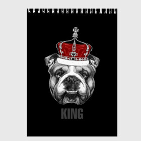Скетчбук с принтом Английский бульдог с короной в Белгороде, 100% бумага
 | 48 листов, плотность листов — 100 г/м2, плотность картонной обложки — 250 г/м2. Листы скреплены сверху удобной пружинной спиралью | Тематика изображения на принте: animals | authority | breed | bulldog | cool | crown | dog | english | fighting | head | illustration | inscription | king | muzzle | supreme | swag | авторитет | английский | бойцовый | бульдог | верховный | голова | животные | иллюстрация | король | кор