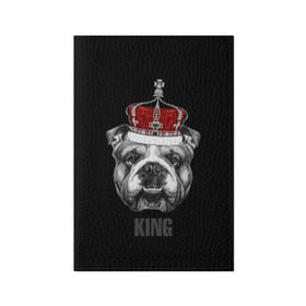 Обложка для паспорта матовая кожа с принтом Английский бульдог с короной в Белгороде, натуральная матовая кожа | размер 19,3 х 13,7 см; прозрачные пластиковые крепления | animals | authority | breed | bulldog | cool | crown | dog | english | fighting | head | illustration | inscription | king | muzzle | supreme | swag | авторитет | английский | бойцовый | бульдог | верховный | голова | животные | иллюстрация | король | кор