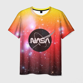 Мужская футболка 3D с принтом NASA в Белгороде, 100% полиэфир | прямой крой, круглый вырез горловины, длина до линии бедер | galaxy | nasa | nebula | space | star | абстракция | вселенная | галактика | звезда | звезды | космический | наса | планеты