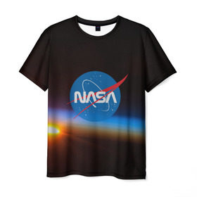 Мужская футболка 3D с принтом NASA SPACE в Белгороде, 100% полиэфир | прямой крой, круглый вырез горловины, длина до линии бедер | galaxy | nasa | nebula | space | star | абстракция | вселенная | галактика | звезда | звезды | космический | наса | планеты
