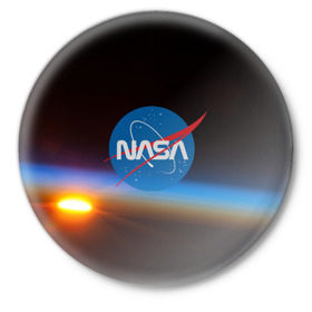 Значок с принтом NASA SPACE в Белгороде,  металл | круглая форма, металлическая застежка в виде булавки | Тематика изображения на принте: galaxy | nasa | nebula | space | star | абстракция | вселенная | галактика | звезда | звезды | космический | наса | планеты
