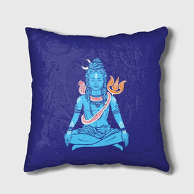 Подушка 3D с принтом Шива в Белгороде, наволочка – 100% полиэстер, наполнитель – холлофайбер (легкий наполнитель, не вызывает аллергию). | состоит из подушки и наволочки. Наволочка на молнии, легко снимается для стирки | blue | cobra | destroyer | destruction | gods | great | hinduism | india | meditation | om | peace | power | religion | shiva | trident | yoga | боги | великий | власть | знание | индия | индуизм | йога | кайлас | кобра | медитация | ом | разрушение | раз