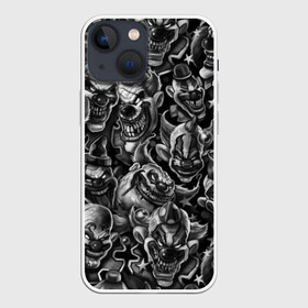 Чехол для iPhone 13 mini с принтом Злые Клоуны в Белгороде,  |  | black | graffiti | horror | stickerbombing | tatu | urban | white | граффити | зло | клоун | клоуны | комикс | мода | стикер | стикербомбинг | стиль | тату | татуировки | тренд | ужас | улыбка | урбан | хоррор | черно белые