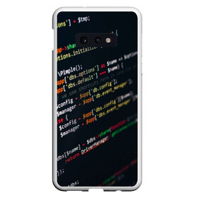 Чехол для Samsung S10E с принтом ПРОГРАММИСТ в Белгороде, Силикон | Область печати: задняя сторона чехла, без боковых панелей | anonymus | cod | hack | hacker | it | program | texture | айти | аноним | анонимус | взлом | код | кодинг | программа | программист | текстура | хак | хакер