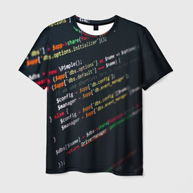 Мужская футболка 3D с принтом ПРОГРАММИСТ в Белгороде, 100% полиэфир | прямой крой, круглый вырез горловины, длина до линии бедер | Тематика изображения на принте: anonymus | cod | hack | hacker | it | program | texture | айти | аноним | анонимус | взлом | код | кодинг | программа | программист | текстура | хак | хакер