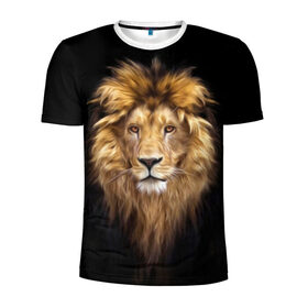 Мужская футболка 3D спортивная с принтом Лев в Белгороде, 100% полиэстер с улучшенными характеристиками | приталенный силуэт, круглая горловина, широкие плечи, сужается к линии бедра | african | animals | authority | big | cat | cool | head | illustration | indisputable | lion | mane | muzzle | supreme | swag | авторитет | африканский | большая | верховный | голова | грива | животные | иллюстрация | кошка | крутой | лев | непрер