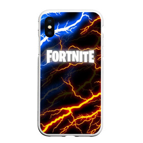 Чехол для iPhone XS Max матовый с принтом FORTNITE STORM в Белгороде, Силикон | Область печати: задняя сторона чехла, без боковых панелей | 2019 | armor | armour | cybersport | esport | fortnite | game | llama | logo | thunder | броня | игра | киберспорт | лама | молнии | фиолетовый | фирменные цвета | фортнайт