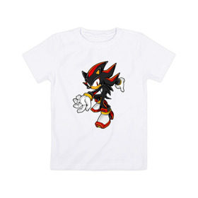 Детская футболка хлопок с принтом Shadow Sonic (2) в Белгороде, 100% хлопок | круглый вырез горловины, полуприлегающий силуэт, длина до линии бедер | sega | shadow | sonic | sonic x | x | ежик | игра | наклз | сега | скорость | соник | тейлз | тэйлз | шедоу
