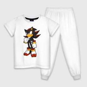 Детская пижама хлопок с принтом Shadow Sonic (3) в Белгороде, 100% хлопок |  брюки и футболка прямого кроя, без карманов, на брюках мягкая резинка на поясе и по низу штанин
 | sega | shadow | sonic | sonic x | x | ежик | игра | наклз | сега | скорость | соник | тейлз | тэйлз | шедоу