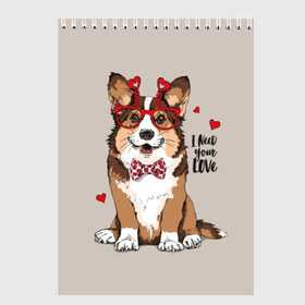 Скетчбук с принтом I need your love в Белгороде, 100% бумага
 | 48 листов, плотность листов — 100 г/м2, плотность картонной обложки — 250 г/м2. Листы скреплены сверху удобной пружинной спиралью | Тематика изображения на принте: animal | bow tie | breed | corgi | cute | dog | funny | hearts | holiday | pembroke | polka dot | red | saint | valentine | валентина | вельш корги | галстук бабочка | горошек | день | животное | красный | любовь | милая | очки | пемброк | пород