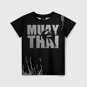 Детская футболка 3D с принтом Muay Thai в Белгороде, 100% гипоаллергенный полиэфир | прямой крой, круглый вырез горловины, длина до линии бедер, чуть спущенное плечо, ткань немного тянется | fight | muay thai | thai boxing | ufc | бокс | ката | кикбоксин | лаос | лоу кик | муай | мьянма | поединок | таиланд | тай | тайский | таолу
