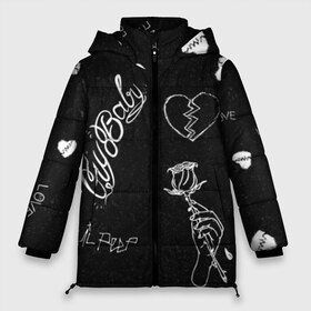 Женская зимняя куртка 3D с принтом LIl Peep (Broken) в Белгороде, верх — 100% полиэстер; подкладка — 100% полиэстер; утеплитель — 100% полиэстер | длина ниже бедра, силуэт Оверсайз. Есть воротник-стойка, отстегивающийся капюшон и ветрозащитная планка. 

Боковые карманы с листочкой на кнопках и внутренний карман на молнии | baby | broken | cry | lil | lil peep | peep | rap | rose | лил | лил пип | пип | реп | роза | сердце