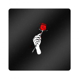 Магнит виниловый Квадрат с принтом Lil Peep (Rose) в Белгороде, полимерный материал с магнитным слоем | размер 9*9 см, закругленные углы | baby | broken | cry | lil | lil peep | peep | rap | rose | лил | лил пип | пип | реп | роза | сердце
