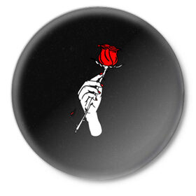 Значок с принтом Lil Peep (Rose) в Белгороде,  металл | круглая форма, металлическая застежка в виде булавки | baby | broken | cry | lil | lil peep | peep | rap | rose | лил | лил пип | пип | реп | роза | сердце