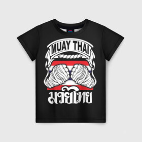 Детская футболка 3D с принтом Muay Thai в Белгороде, 100% гипоаллергенный полиэфир | прямой крой, круглый вырез горловины, длина до линии бедер, чуть спущенное плечо, ткань немного тянется | fight | muay thai | thai boxing | ufc | бокс | ката | кикбоксин | лаос | лоу кик | муай | мьянма | поединок | таиланд | тай | тайский | таолу