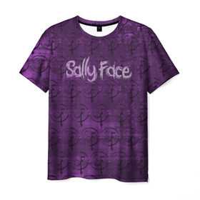 Мужская футболка 3D с принтом Sally Face (Pattern). в Белгороде, 100% полиэфир | прямой крой, круглый вырез горловины, длина до линии бедер | 