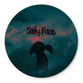 Коврик для мышки круглый с принтом Sally Face (Силуэт). в Белгороде, резина и полиэстер | круглая форма, изображение наносится на всю лицевую часть | Тематика изображения на принте: face | game | horror | larry | sally | sally face | sanity s fall | игра | ларри | мальчик с протезом | салли | салли фейс | ужасы