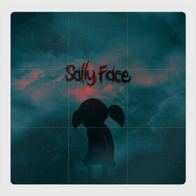 Магнитный плакат 3Х3 с принтом Sally Face (Силуэт). в Белгороде, Полимерный материал с магнитным слоем | 9 деталей размером 9*9 см | face | game | horror | larry | sally | sally face | sanity s fall | игра | ларри | мальчик с протезом | салли | салли фейс | ужасы