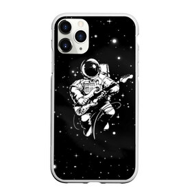 Чехол для iPhone 11 Pro матовый с принтом Cosmorock в Белгороде, Силикон |  | cosmonaut | cosmos | guitar | music | rock | space | spacesuit | star | гитара | звезда | космонавт | космос | музыка | скафандр