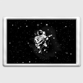 Магнит 45*70 с принтом Cosmorock в Белгороде, Пластик | Размер: 78*52 мм; Размер печати: 70*45 | Тематика изображения на принте: cosmonaut | cosmos | guitar | music | rock | space | spacesuit | star | гитара | звезда | космонавт | космос | музыка | скафандр