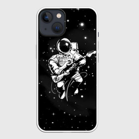 Чехол для iPhone 13 с принтом Cosmorock в Белгороде,  |  | Тематика изображения на принте: cosmonaut | cosmos | guitar | music | rock | space | spacesuit | star | гитара | звезда | космонавт | космос | музыка | скафандр