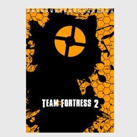 Скетчбук с принтом TEAM FORTRESS 2 в Белгороде, 100% бумага
 | 48 листов, плотность листов — 100 г/м2, плотность картонной обложки — 250 г/м2. Листы скреплены сверху удобной пружинной спиралью | Тематика изображения на принте: team fortress | team fortress 2 | вещи team fortress 2 | игра team fortress 2 | тим 2. | тим фортресс | тим фортресс 2 | фортресс 2