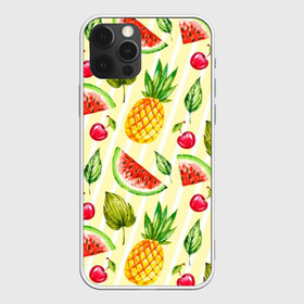 Чехол для iPhone 12 Pro Max с принтом Фрукты в Белгороде, Силикон |  | hot | ornament | pattern | summer | vacation | ананас | арбуз | вишня | жара | лето | лист | море | морская | орнамент | отдых | отпуск | паттерн | пляж | солнце | узор | фрукты