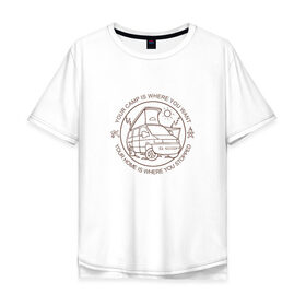 Мужская футболка хлопок Oversize с принтом VanLifer в Белгороде, 100% хлопок | свободный крой, круглый ворот, “спинка” длиннее передней части | Тематика изображения на принте: 