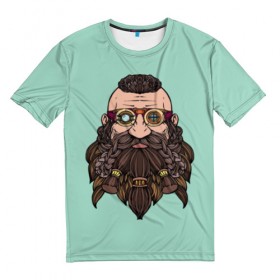 Мужская футболка 3D с принтом Викинг изобретатель в Белгороде, 100% полиэфир | прямой крой, круглый вырез горловины, длина до линии бедер | 