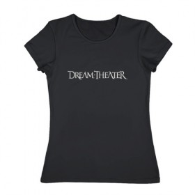 Женская футболка хлопок с принтом Dream Theater logo в Белгороде, 100% хлопок | прямой крой, круглый вырез горловины, длина до линии бедер, слегка спущенное плечо | dream theater | dt | goth | gothic | metal | music | rock | готика | метал | рок | симфони метал