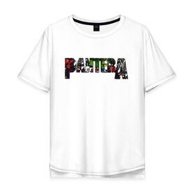 Мужская футболка хлопок Oversize с принтом Pantera в Белгороде, 100% хлопок | свободный крой, круглый ворот, “спинка” длиннее передней части | alternative | hardcore | metal | newage | nu metal | pantera | progressive metal | punk | метал | пантера | рок | хардрок