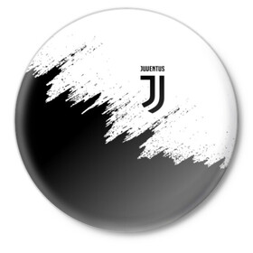 Значок с принтом JUVENTUS SPORT в Белгороде,  металл | круглая форма, металлическая застежка в виде булавки | black and white | cr7 | fc | football | football club | juve | juventus | ronaldo | sport | роналдо | спорт | спортивные | униформа | фирменные цвета | фк | футбол | футбольный клуб | черно белый | ювентус