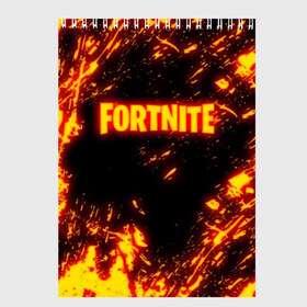 Скетчбук с принтом FORTNITE FIRE STORM в Белгороде, 100% бумага
 | 48 листов, плотность листов — 100 г/м2, плотность картонной обложки — 250 г/м2. Листы скреплены сверху удобной пружинной спиралью | Тематика изображения на принте: 2019 | armor | armour | cybersport | esport | fire | flame | fortnite | game | llama | logo | броня | игра | киберспорт | лама | огонь | фиолетовый | фирменные цвета | фортнайт