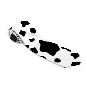 Галстук 3D с принтом Корова в Белгороде, 100% полиэстер | Длина 148 см; Плотность 150-180 г/м2 | animal | black white | cow | pattern | животное | кавай | корова | паттерн | пятна | черно белое