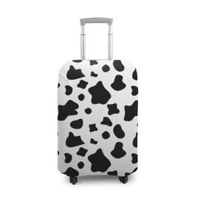 Чехол для чемодана 3D с принтом Корова в Белгороде, 86% полиэфир, 14% спандекс | двустороннее нанесение принта, прорези для ручек и колес | animal | black white | cow | pattern | животное | кавай | корова | паттерн | пятна | черно белое