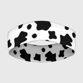 Повязка на голову 3D с принтом Корова в Белгороде,  |  | animal | black white | cow | pattern | животное | кавай | корова | паттерн | пятна | черно белое