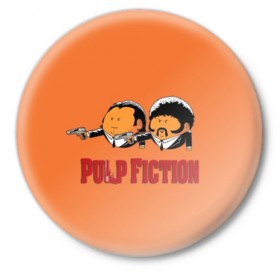 Значок с принтом Pulp Fiction - Art 2 в Белгороде,  металл | круглая форма, металлическая застежка в виде булавки | art | film | movie | pulp fiction | tarantino | кино | криминальное чтиво | приколы | тарантино | фильмы
