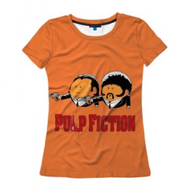 Женская футболка 3D с принтом Pulp Fiction - Art 2 в Белгороде, 100% полиэфир ( синтетическое хлопкоподобное полотно) | прямой крой, круглый вырез горловины, длина до линии бедер | Тематика изображения на принте: art | film | movie | pulp fiction | tarantino | кино | криминальное чтиво | приколы | тарантино | фильмы