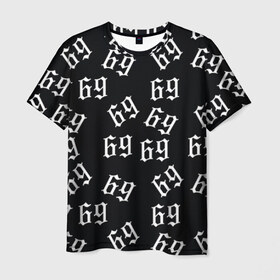 Мужская футболка 3D с принтом 69 в Белгороде, 100% полиэфир | прямой крой, круглый вырез горловины, длина до линии бедер | 6ix9ine | bebe | daniel hernandez | rap | stoopid | tekashi | рэп | сикснайн | текаши