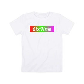Детская футболка хлопок с принтом 6ix9ine в Белгороде, 100% хлопок | круглый вырез горловины, полуприлегающий силуэт, длина до линии бедер | Тематика изображения на принте: 6ix9ine | bebe | daniel hernandez | rap | stoopid | tekashi | рэп | сикснайн | текаши