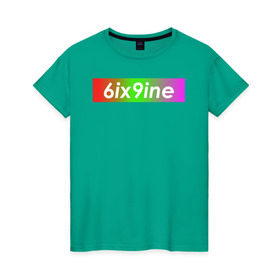 Женская футболка хлопок с принтом 6ix9ine в Белгороде, 100% хлопок | прямой крой, круглый вырез горловины, длина до линии бедер, слегка спущенное плечо | 6ix9ine | bebe | daniel hernandez | rap | stoopid | tekashi | рэп | сикснайн | текаши