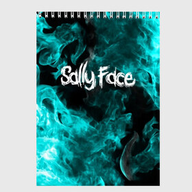 Скетчбук с принтом SALLY FACE в Белгороде, 100% бумага
 | 48 листов, плотность листов — 100 г/м2, плотность картонной обложки — 250 г/м2. Листы скреплены сверху удобной пружинной спиралью | Тематика изображения на принте: face | fire | flame | game | horror | larry | sally | sally face | sanity s fall | игра | ларри | мальчик с протезом | огонь | салли | салли фейс | ужасы